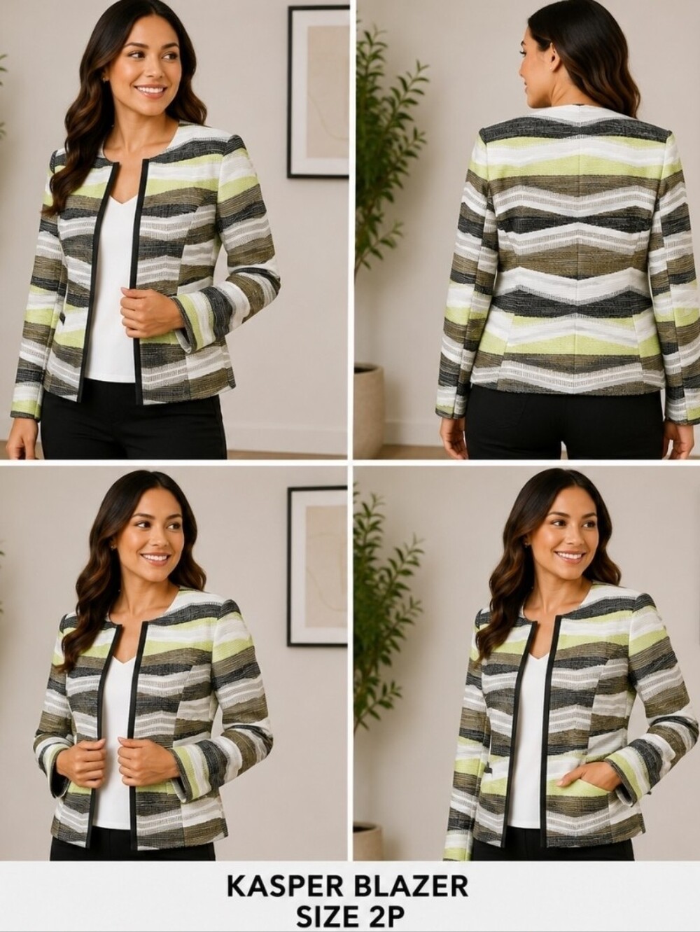 ✨ Kasper Striped Blazer | Size 2P ✨